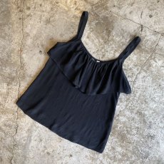 画像4: BLACK COLOR SHEER FRILL DESIGN CAMISOLE / Ladies M (4)