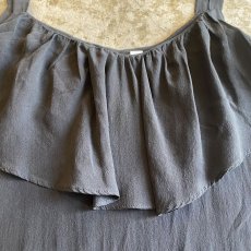 画像5: BLACK COLOR SHEER FRILL DESIGN CAMISOLE / Ladies M (5)