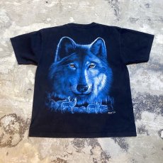 画像2: WOLF BOTH SIDES PRINTED PATTERN S/S TEE / Mens L (2)