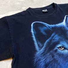 画像3: WOLF BOTH SIDES PRINTED PATTERN S/S TEE / Mens L (3)