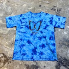 画像1: BUTTERFLY PRINTED TIE DYE PATTERN S/S TEE / Mens S(M) (1)