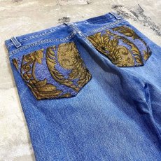 画像9: 【Wiz&Witch】SIDE ORIENTAL WIDE DENIM PANTS / W31 (9)