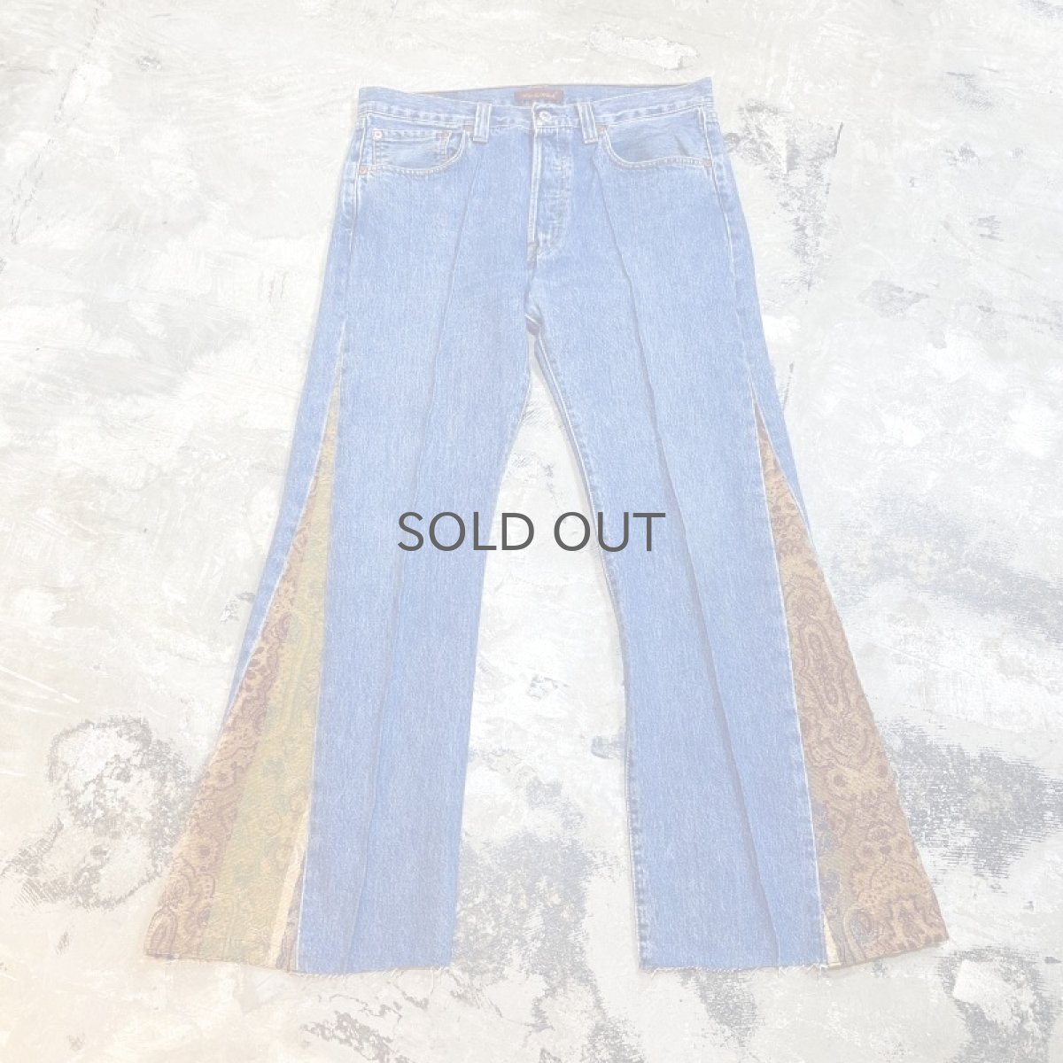 画像1: 【Wiz&Witch】SIDE ORIENTAL WIDE DENIM PANTS / W32 (1)