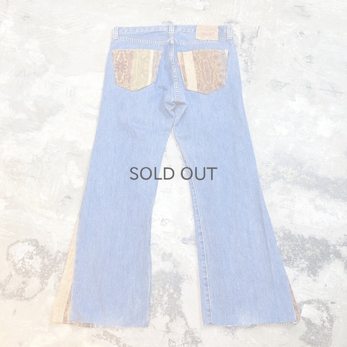 画像2: 【Wiz&Witch】SIDE ORIENTAL WIDE DENIM PANTS / W32 (2)