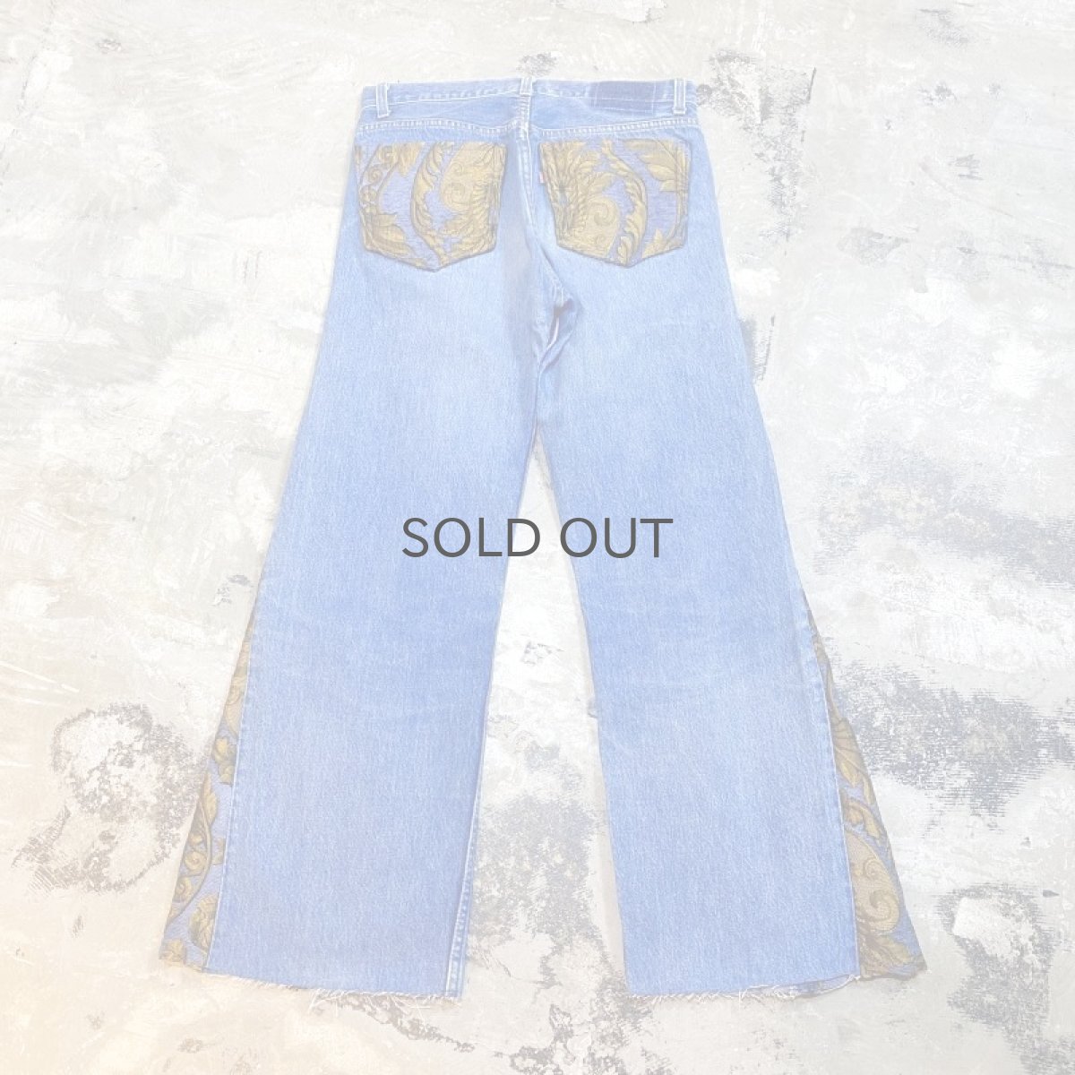 画像2: 【Wiz&Witch】SIDE ORIENTAL WIDE DENIM PANTS / W31 (2)