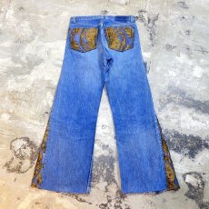 画像2: 【Wiz&Witch】SIDE ORIENTAL WIDE DENIM PANTS / W31 (2)