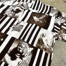 画像4: VARIOUS ANIMAL PATTERN STRIPE S/S SHIRT / Mens L (4)