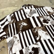 画像9: VARIOUS ANIMAL PATTERN STRIPE S/S SHIRT / Mens L (9)