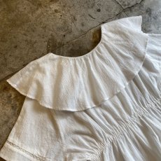 画像8: WHITE COLOR DESIGN FRILL COLLAR S/S SHIRT / Ladies M (8)