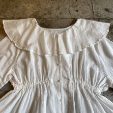 画像4: WHITE COLOR DESIGN FRILL COLLAR S/S SHIRT / Ladies M (4)