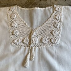 画像5: OLD DESIGN CROCHET S/S BLOUSE / Ladies M (5)