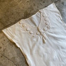 画像3: OLD DESIGN CROCHET S/S BLOUSE / Ladies M (3)