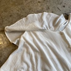 画像9: WHITE COLOR DESIGN FRILL COLLAR S/S SHIRT / Ladies M (9)