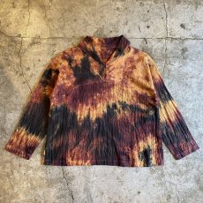 画像1: TIE DYE PATTERN COLOR DESIGN L/S TOPS / Ladies M (1)