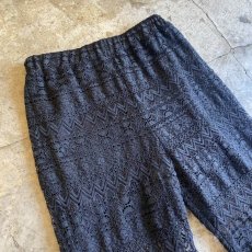 画像3: BLACK COLOR LACE DESIGN FLARE PANTS / W24~W29 (3)