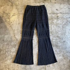 画像1: BLACK COLOR LACE DESIGN FLARE PANTS / W24~W29 (1)