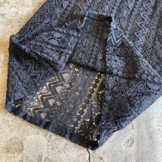 画像6: BLACK COLOR LACE DESIGN FLARE PANTS / W24~W29 (6)