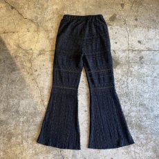 画像2: BLACK COLOR LACE DESIGN FLARE PANTS / W24~W29 (2)