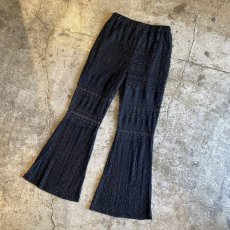 画像4: BLACK COLOR LACE DESIGN FLARE PANTS / W24~W29 (4)