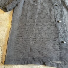 画像6: BLACK COLOR WASHER DESIGN SHEER S/S SHIRT / Ladies M / MADE IN FRANCE (6)