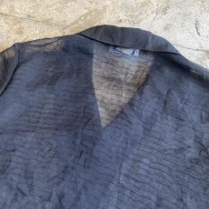 画像8: BLACK COLOR WASHER DESIGN SHEER S/S SHIRT / Ladies M / MADE IN FRANCE (8)