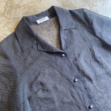 画像3: BLACK COLOR WASHER DESIGN SHEER S/S SHIRT / Ladies M / MADE IN FRANCE (3)