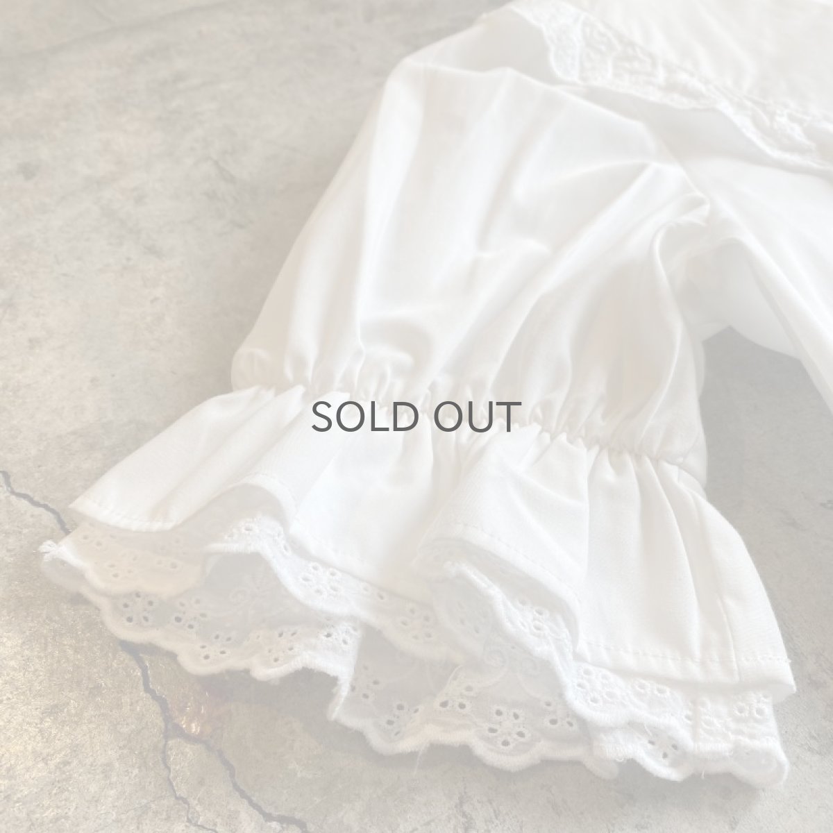 画像6: WHITE COLOR FRILL DESIGN COLLAR COTTON SHIRT / Ladies M (6)