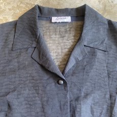 画像5: BLACK COLOR WASHER DESIGN SHEER S/S SHIRT / Ladies M / MADE IN FRANCE (5)