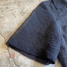 画像7: BLACK COLOR WASHER DESIGN SHEER S/S SHIRT / Ladies M / MADE IN FRANCE (7)