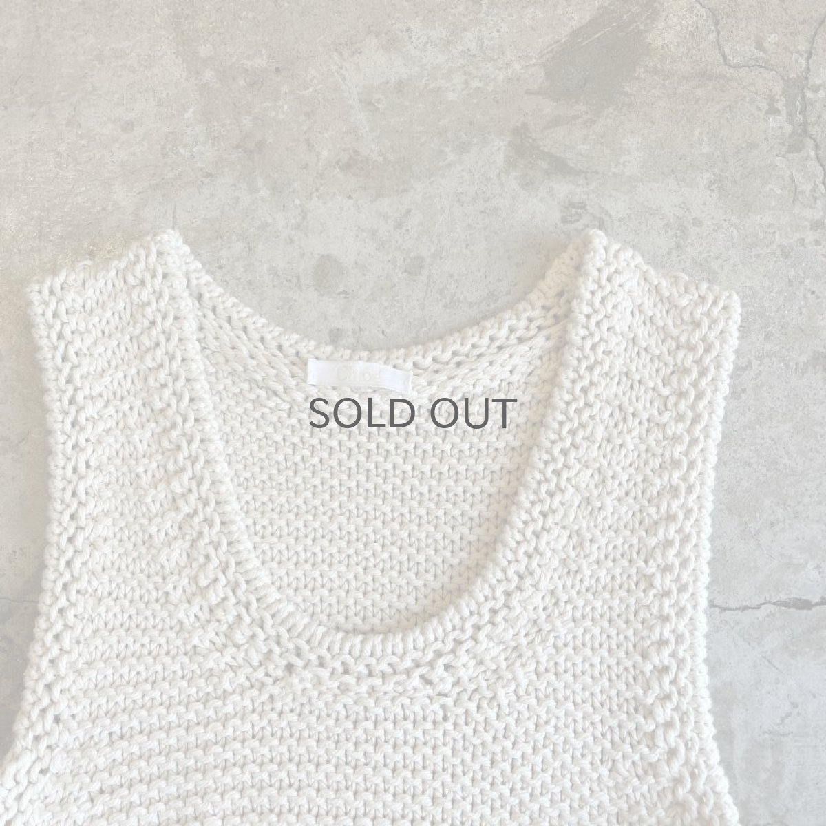 画像8: 【CHLOE】SIDE LINE DESIGN GARTER STITCH KNIT N/S TOPS / Ladies S / MADE IN ITALY  (8)