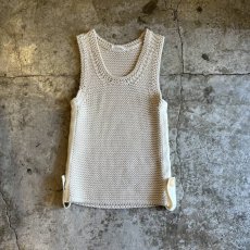 画像1: 【CHLOE】SIDE LINE DESIGN GARTER STITCH KNIT N/S TOPS / Ladies S / MADE IN ITALY  (1)