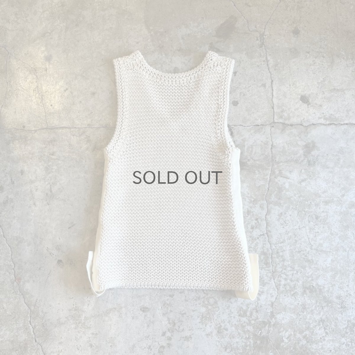 画像2: 【CHLOE】SIDE LINE DESIGN GARTER STITCH KNIT N/S TOPS / Ladies S / MADE IN ITALY  (2)