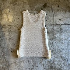 画像2: 【CHLOE】SIDE LINE DESIGN GARTER STITCH KNIT N/S TOPS / Ladies S / MADE IN ITALY  (2)