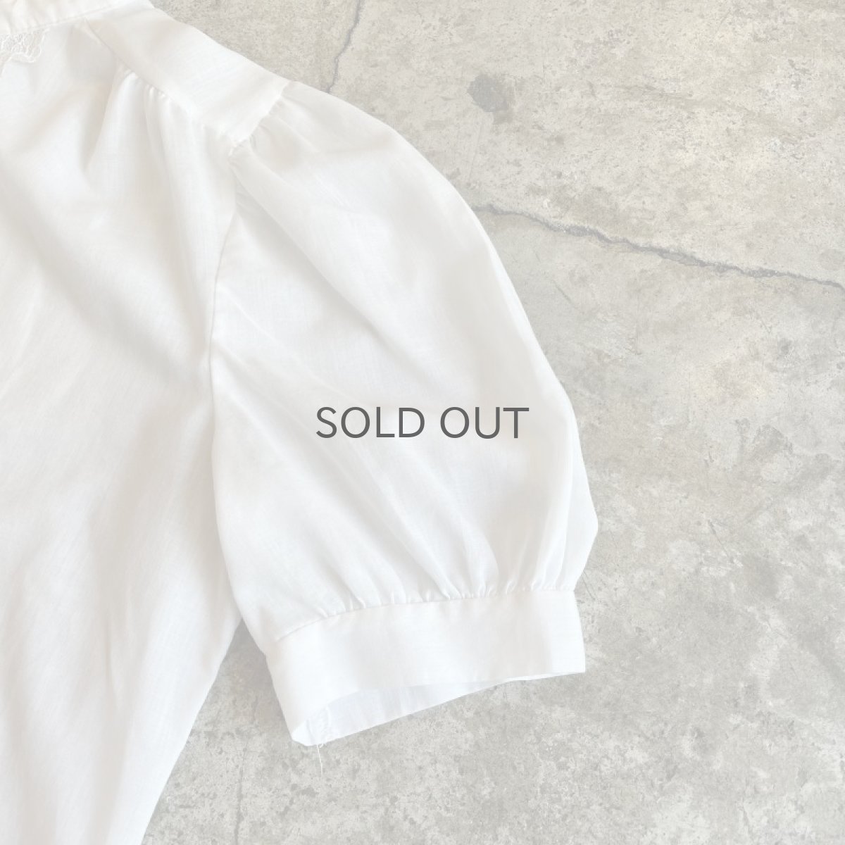 画像7: POINT FRILL LACE DESIGN PUFF SLEEVE S/S BLOUSE / Ladies M / MADE IN USA (7)