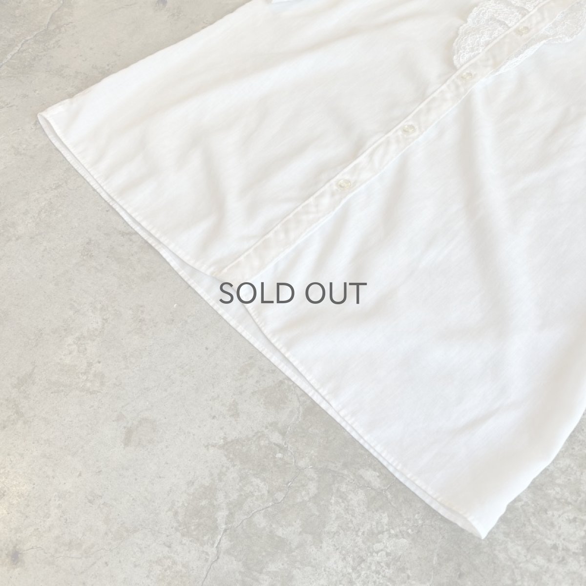 画像4: POINT FRILL LACE DESIGN PUFF SLEEVE S/S BLOUSE / Ladies M / MADE IN USA (4)