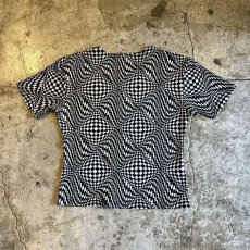 画像2: MONOCHROME COLOR MIX ART PATTERN DESIGN S/S TOPS / Ladies M (2)