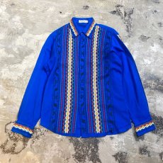 画像1: NATIVE EMBROIDERY PATTERN COLOR L/S SHIRT / Mens M (1)