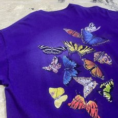 画像9: BUTTERFLY PRINTED PURPLE COLOR S/S TEE / Mens XL (9)