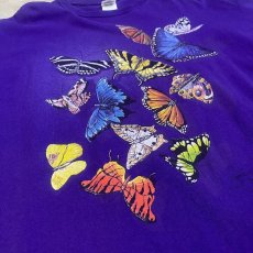 画像5: BUTTERFLY PRINTED PURPLE COLOR S/S TEE / Mens XL (5)