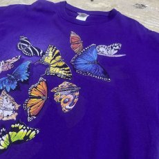 画像4: BUTTERFLY PRINTED PURPLE COLOR S/S TEE / Mens XL (4)