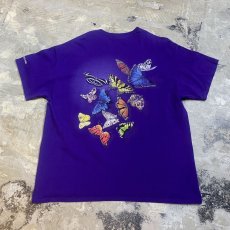 画像2: BUTTERFLY PRINTED PURPLE COLOR S/S TEE / Mens XL (2)