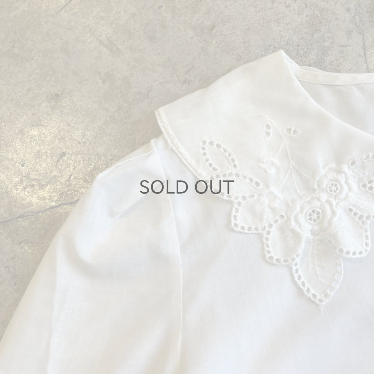 画像8: FLORAL POINT EMBROIDERY DESIGN S/S BLOUSE / Ladies M (8)