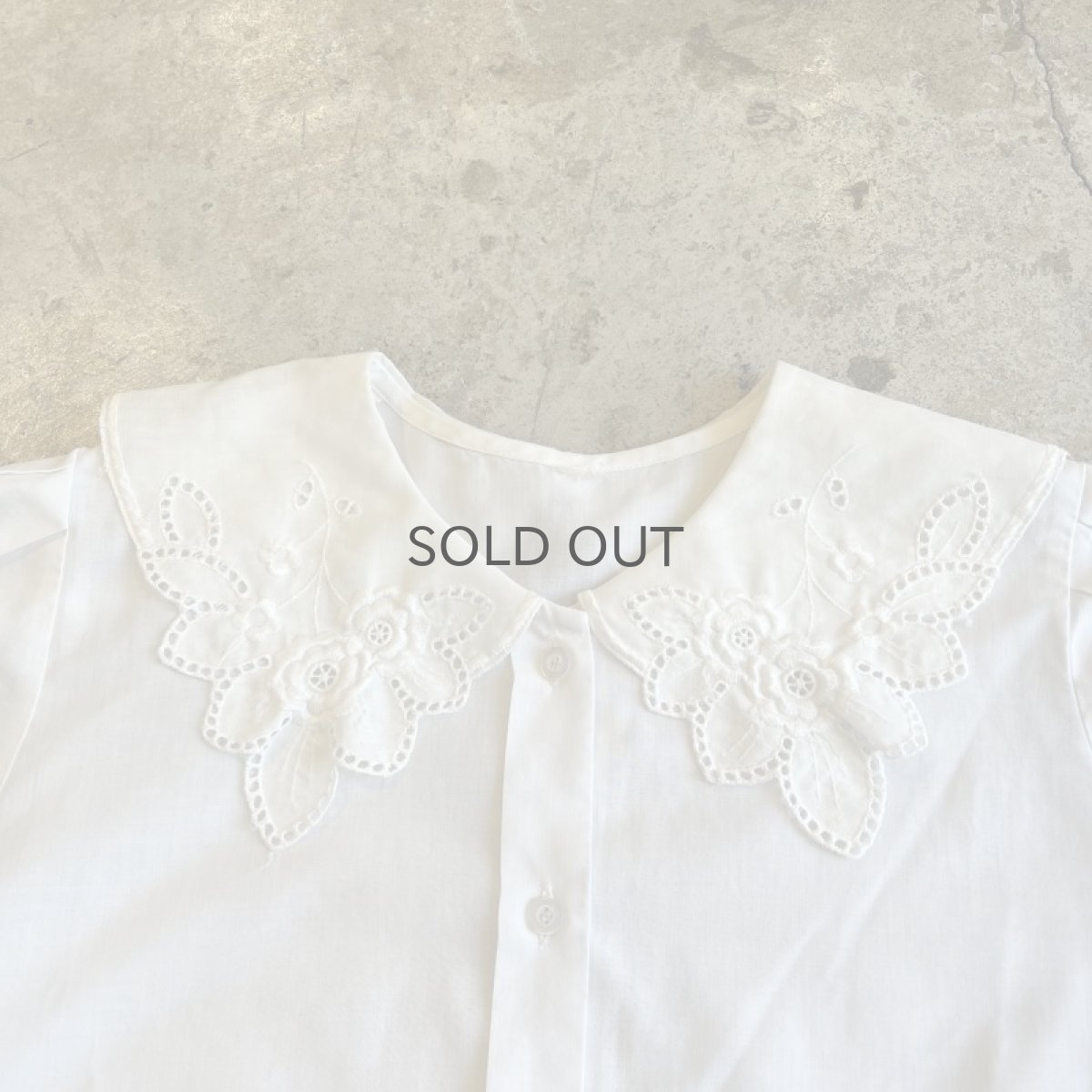 画像7: FLORAL POINT EMBROIDERY DESIGN S/S BLOUSE / Ladies M (7)