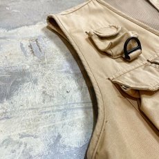 画像7: BEIGE COLOR DESIGN FISHING VEST / Mens L (7)