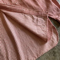 画像8: RED COLOR STRIPE PATTERN DESIGN L/S SHIRT / Ladies M(L) (8)