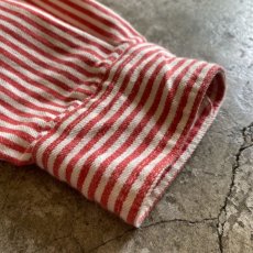 画像7: RED COLOR STRIPE PATTERN DESIGN L/S SHIRT / Ladies M(L) (7)