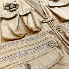 画像5: BEIGE COLOR DESIGN FISHING VEST / Mens L (5)