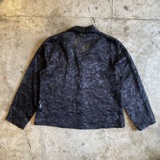 画像2: ALL OVER ART PATTERN BLACK COLOR SHEER DESIGN L/S SHIRT / Ladies M (2)