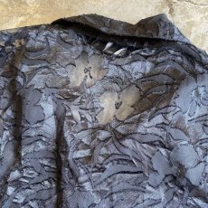 画像10: ALL OVER ART PATTERN BLACK COLOR SHEER DESIGN L/S SHIRT / Ladies M (10)