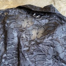 画像10: ALL OVER ART PATTERN BLACK COLOR SHEER DESIGN L/S SHIRT / Ladies M (10)